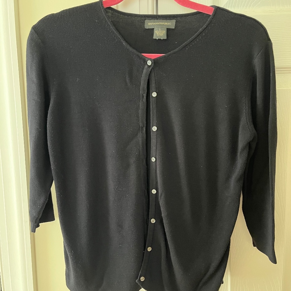 Banana Republic Silk Cardigan Sweater, L